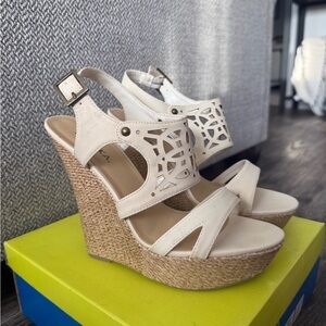 Paprika Cream Wedge Sandals